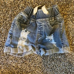 Little Bipsy distressed denim shorts 6-12 months